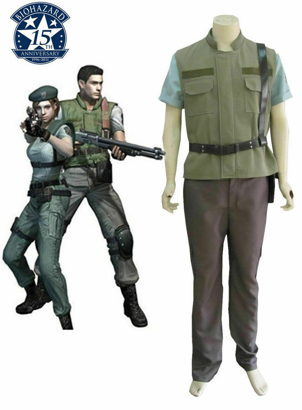 

new Resident Evil Chris`Redfield S.T.A.R.S. cosplay costume