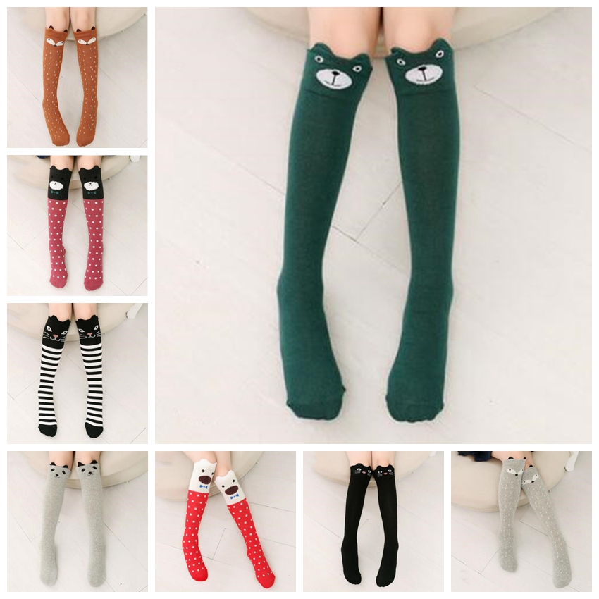 

Girls Knee High Socks Fox Cartoon Animal Stockings Princess Cotton Long Socks Kids Fashion Sports Leggings Leg Warmer Tights Sock D7141