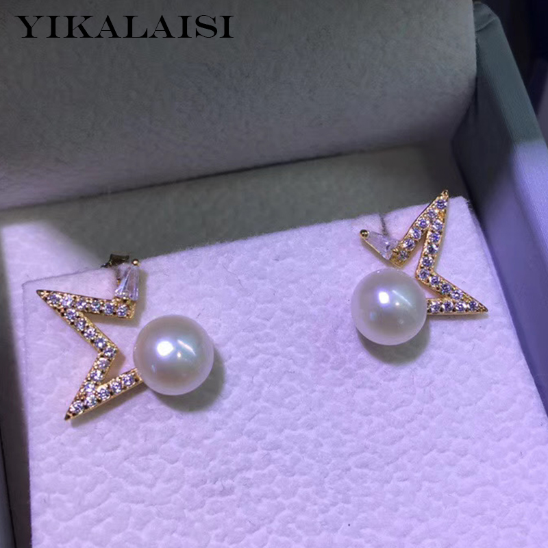

YIKALAISI 925 Sterling Silver Jewelry Pearl Earrings 2019 Fine Natural Pearl jewelry 6-7mm stud Earrings For Women wholesale