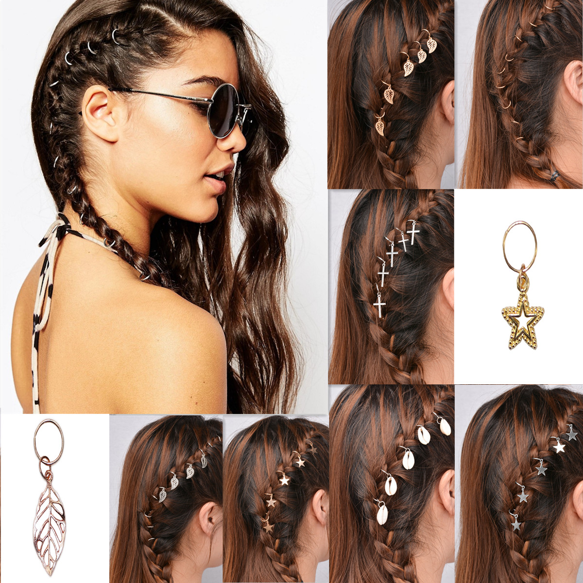 100pcs//set Hair Rings Braid Rings Hair Loop Clips Hair Accessories DIY N X