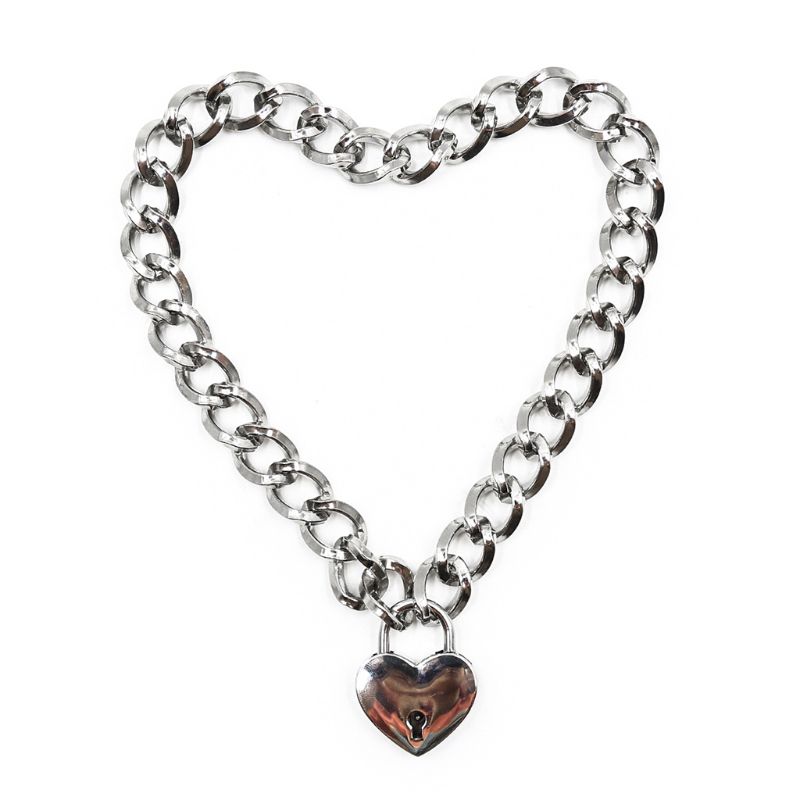 

Pendant Necklaces Women Fashion Sexy Harajuku Handmade Gold-Color Link Chain Necklace Punk Choker Beauty Lock Collar Belt Torques Club Party