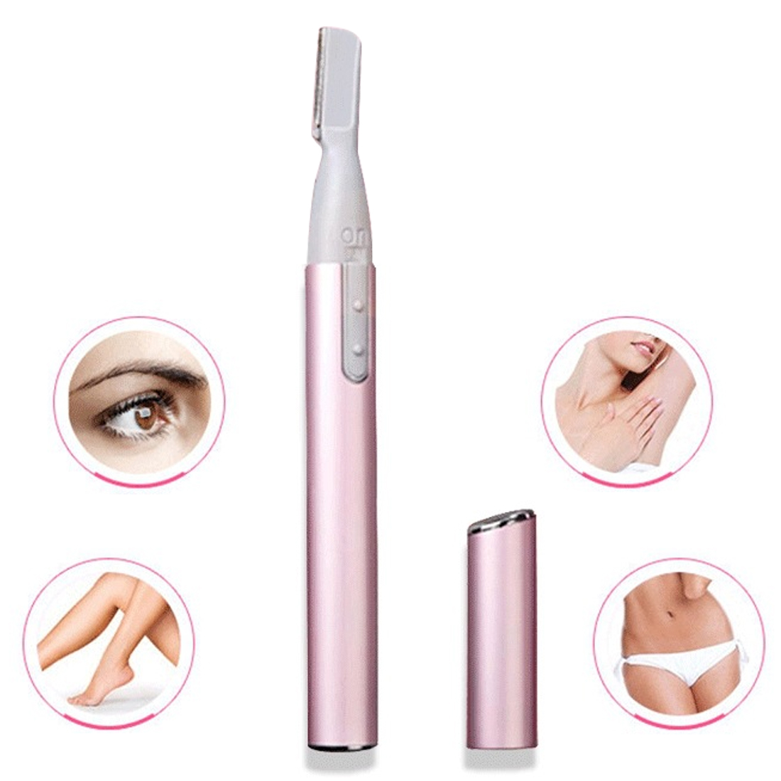 Electric Eyebrow Scissors Hair Trimmer Mini Portable Women Body Shaver Remover eyebrow Razor Epilator Pink/Black J0060