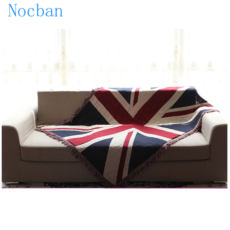 

United Kingdom Flag Sofa Towel 100% Cotton European Double-sided Sofa Cover Coffee Table Blanket Sand Release Art Line Blanket