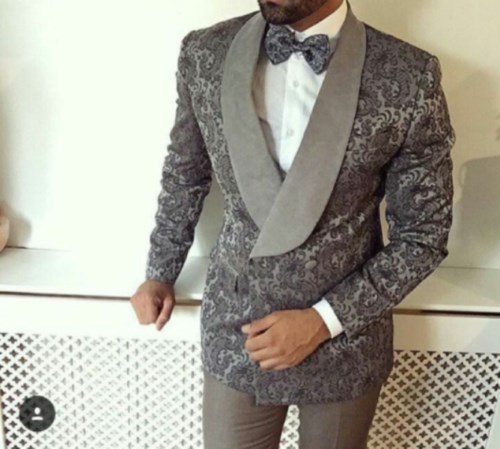 

Classic Jacquard Shawl Lapel Wedding Tuxedos Slim Fit Suits For Men Groomsmen Suit Two Pieces Prom Formal Suits (Jacket+Pants) 803, Same as image