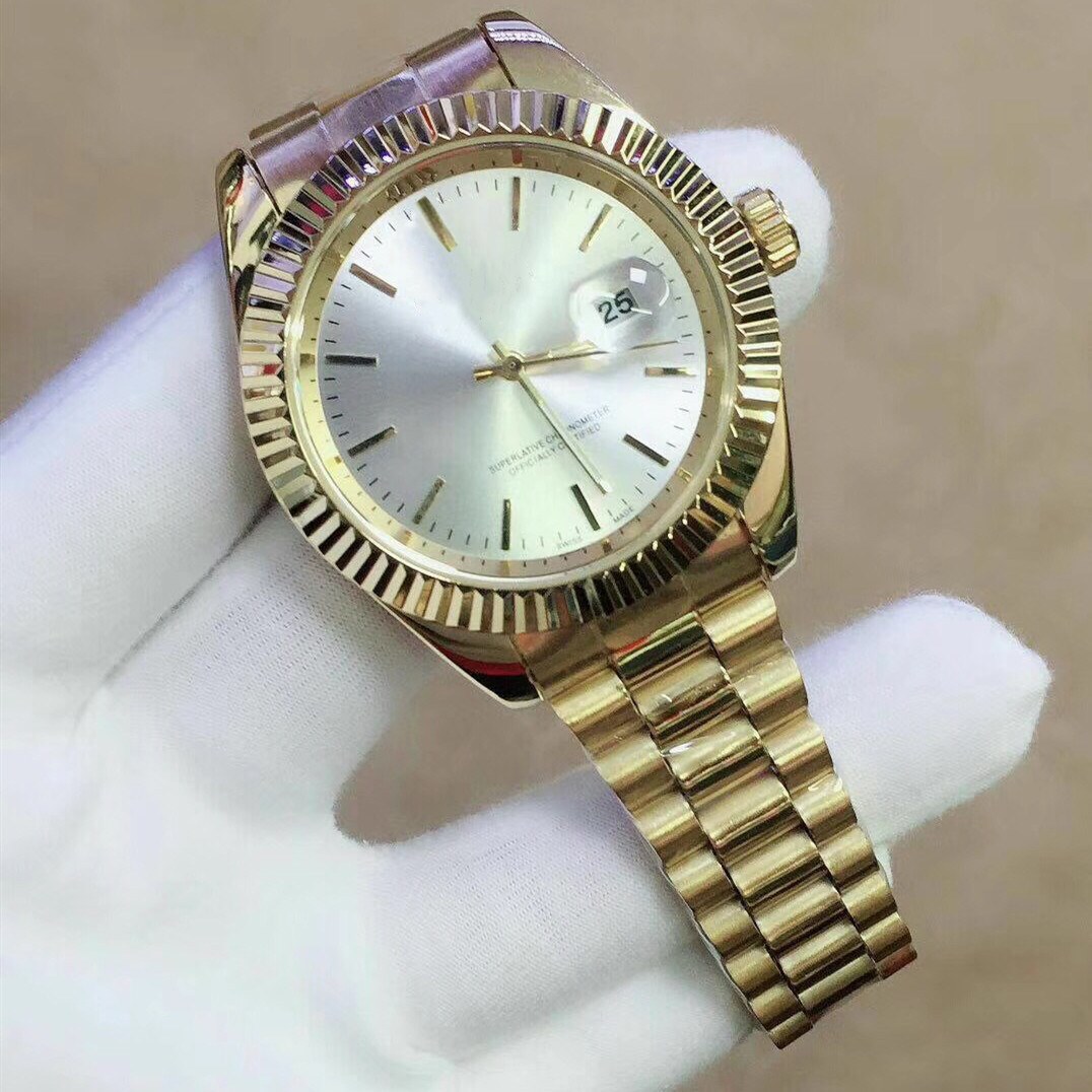 

Dropshipping gold case quartz stainless steel 36/40mm luxury men designer watch auto date mens watches free shipping mens wristwatch gifts