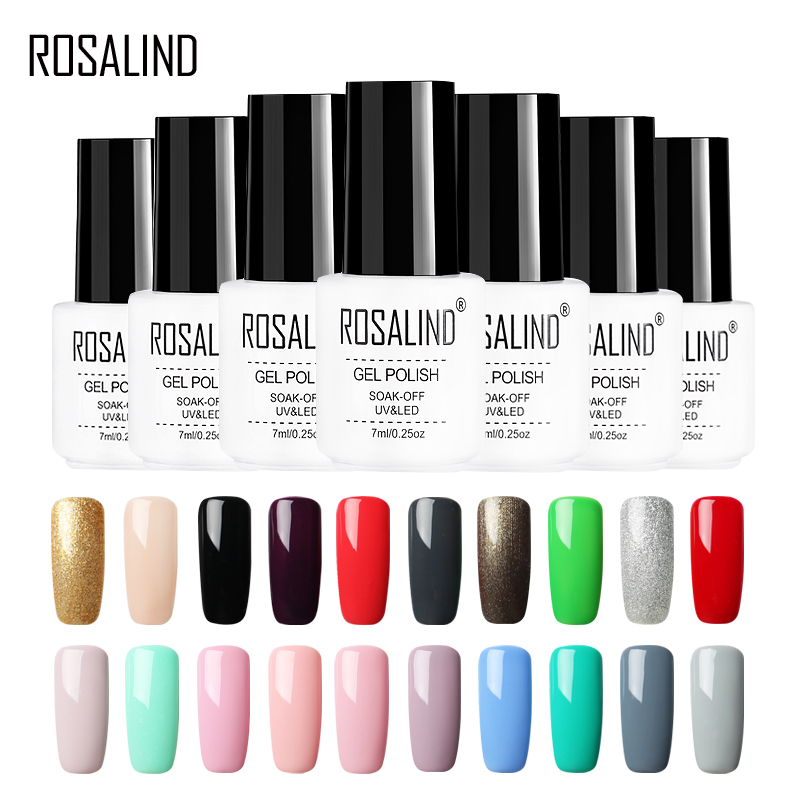 

ROSALIND Nail Gel 7ML White Bottle Pure Colors UV Gel Varnish Semi Permanant Soak-Off Nail Art Manicure Polish, Rc37