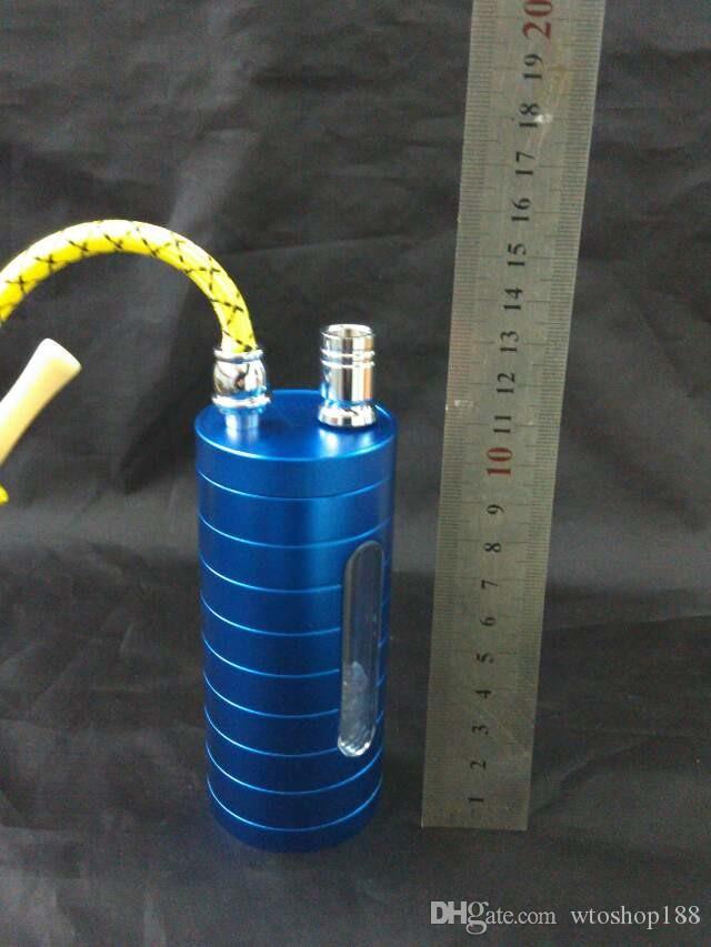 

Blue stainless steel water pipe Wholesale Glass bongs Oil Burner Glass Water Pipes Oil Rigs Smoking Free