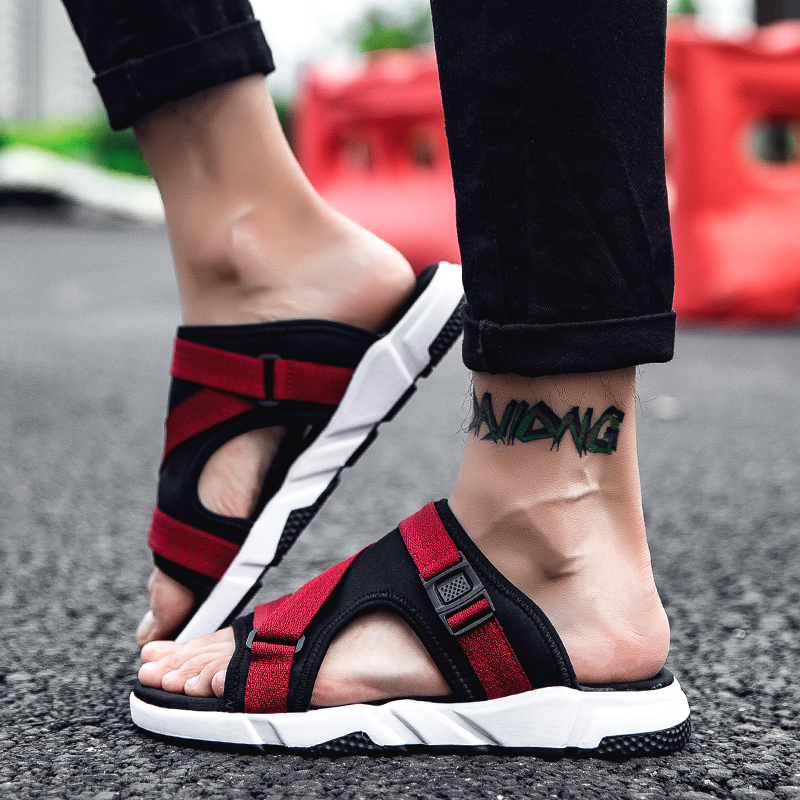 

sandals heren sport homme sandalia sandalsslippers summer deportivas da zandalias ete rubber vietnam rasteira sandalet sandali, Black