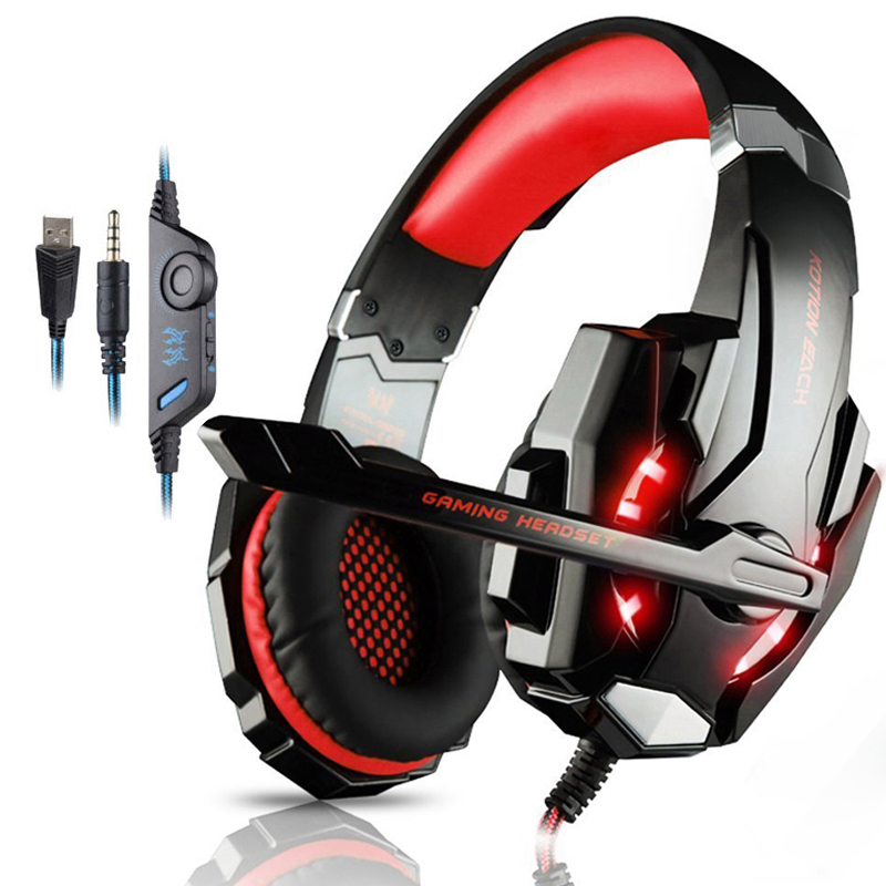 

G9000 Gaming Headsets Big Headphones with Light Mic Stereo Earphones Deep Bass for PC Computer Gamer Laptop PS4 New X-BOX