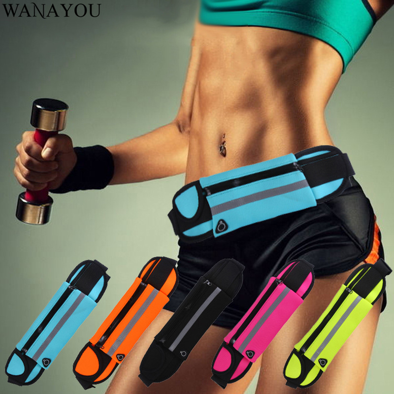 

WANAYOU 6.5 Inches Waterproof Sport Running Waist Bag Ultra-thin Men Women Outdoor Fitness Bags Mobile Phone Gym Jogging Pouch, Rose