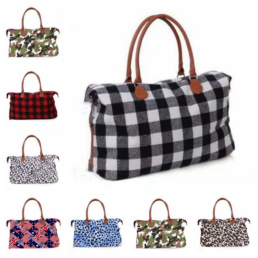 

Buffalo Check Handbag Red Black Plaid Bags Large Capacity Travel Duffle Bag Tote Leopard Tote Sports Yoga Totes Storage Maternity Bag YP7301, Mixed colors;random delivery