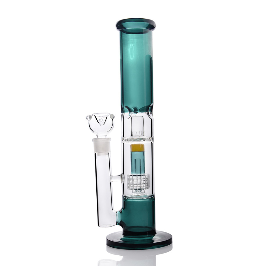 

12.9 Inchs Tall Big Straight Tube Bong Water Pipes Thick Glass Dab Rig Beaker Bong With Stereo Matrix perc 18mm Shisha Hookahs