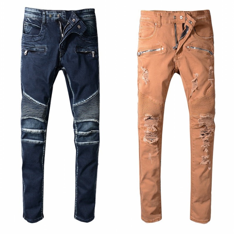 Uomo Hip Hop Jeans Denim Ricamo Teschio Scheletro Pantaloni Larghi