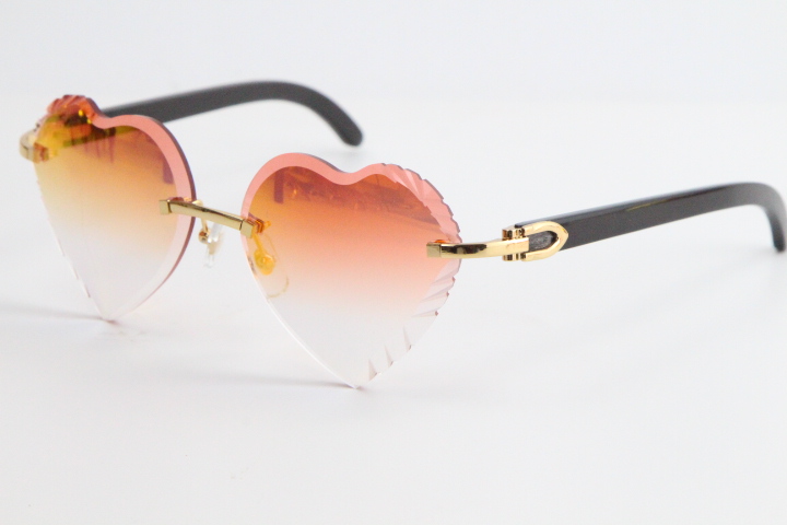 

Selling new Buffalo Horn Sunglasses 3524012 Rimless White Genuine Horn Sun glasses Top Rim Focus Eyewear Slim and Elongated Triangle Lenses