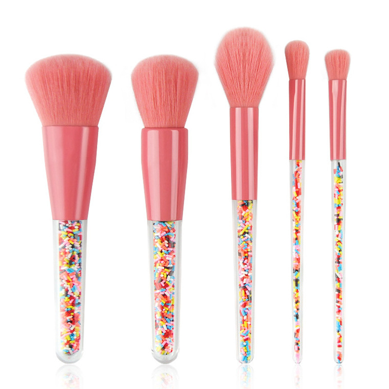 

DHL New 5pcs Lollipop Candy Unicorn Crystal Makeup Brushes Set Colorful Lovely Foundation Blending Brush Makeup Tool maquillaje by air11