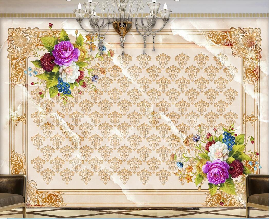 

3d room wallpaer custom photo murals Europe type gorgeous rose marble TV setting wall wallpaper for walls 3d, Non-woven