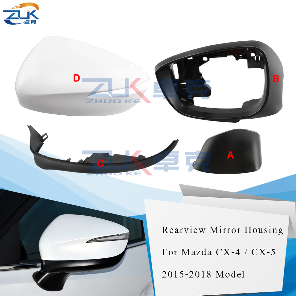 

ZUK Car Accessories Side Mirror Lower Cover Rearview Mirror Housing Frame Turn Signal For Mazda CX-4 CX-5 2015 2016 2017 2018