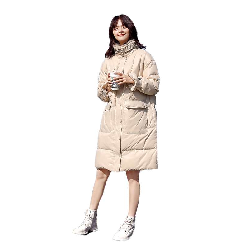 

Cotton Clothing Female Winter Plus Size New Long Sleeve Black Shiny Long Section Korean Smooth Fashion Bakery Loose Coat F78