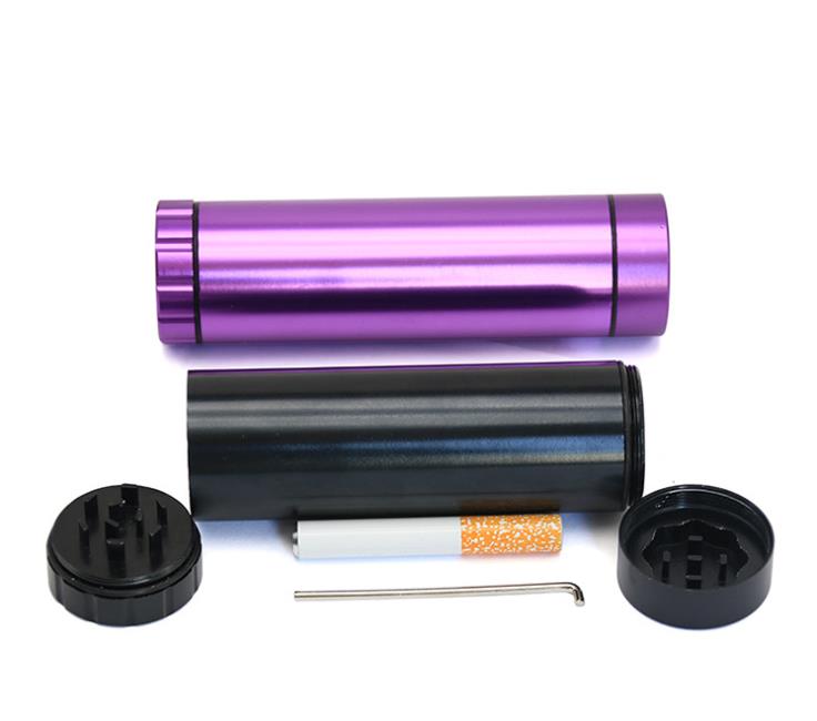 

New Metal Aluminum Alloy Smoke Grinder Set Portable Lighter Storage Personality