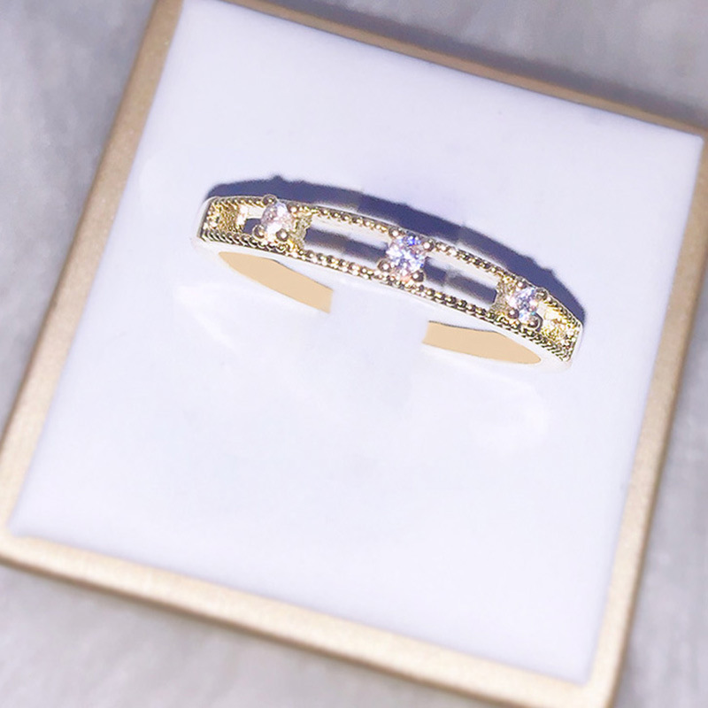

Plating 14k Kinroma Wind Hollow Out Exquisite Drill Commute Fund Ring Ring Ring