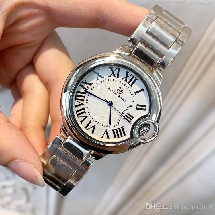 

2019 High quality watch Man/women relogio 42mm Silver stainless steel luxury watch folding clasp fashion wristwatch gift watch Lover watches, Slivery;brown