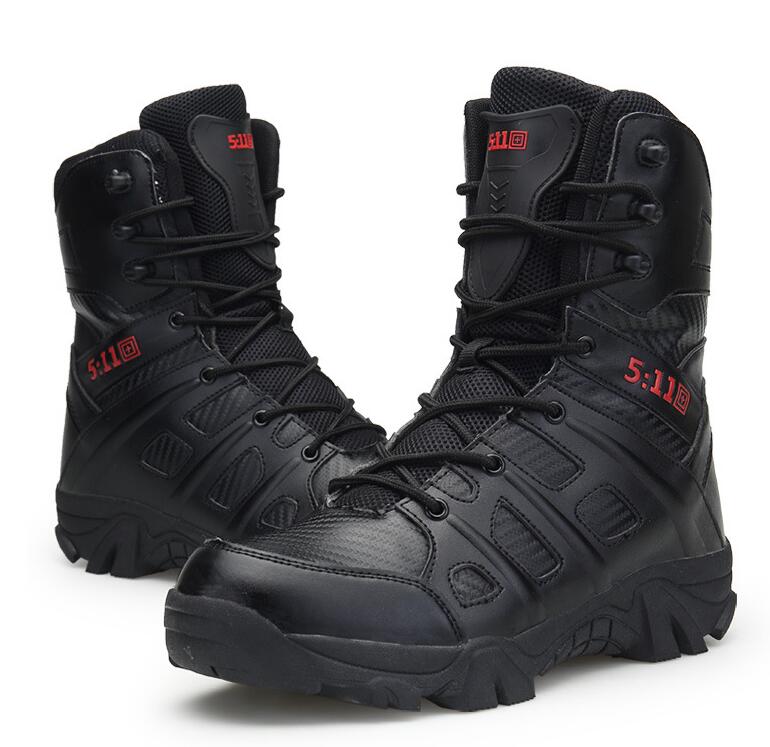 

Hot Sale- comfortable high boot wear-resistant military boots tactical boots Martin men leather boots personality men's boot wholesale V40, Black