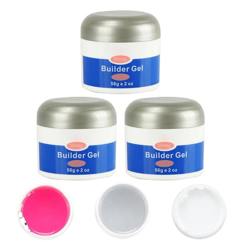 

Soak Off Strong UV Builder Gel For Nail Extension uv Lamp Make Up Manicure Nail Gel Glue Polish Varnish Tools 4 Colors, White