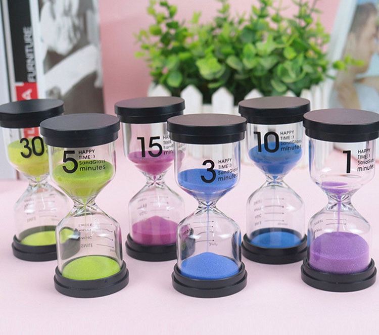 

6 pcs Hourglass Sand Clock Watch Sandglass Timing Gift for Kids Home Decoration 1/3/5/10/15/30 Minutes sablier Stand Timer