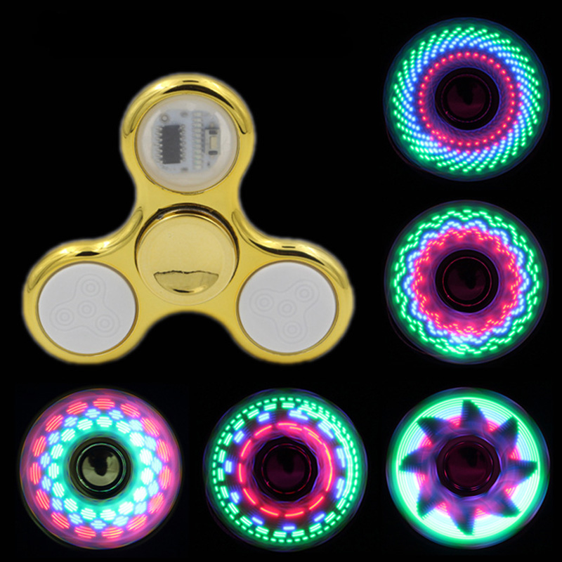 

Cool coolest led light changing handle spinners toy kids toys auto change pattern 18 styles with rainbow light up hand spinner