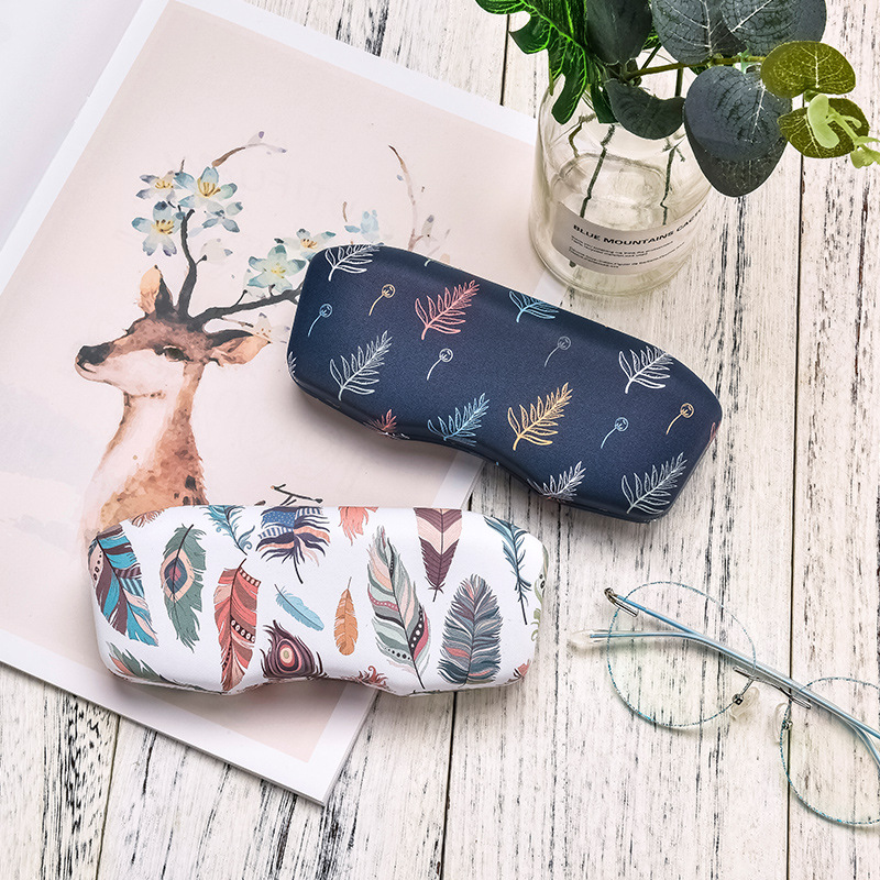 

New PU exquisite glasses case men and women creative personality glasses box sunglasses box plain case