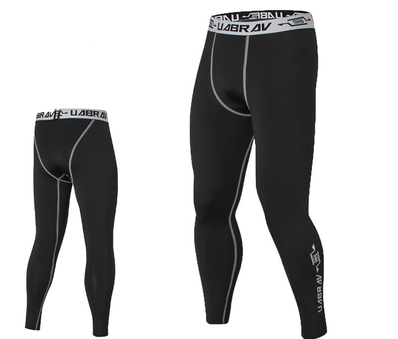 

ESHINES New Elastic Quick-drying Sports Fitness Pants Men's Winter Black Running Training Compression Basketball Sports Tights, Beige