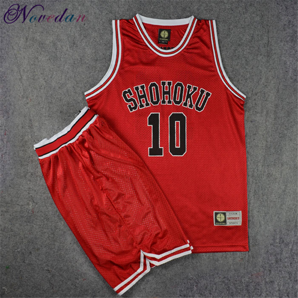

Slam Dunk Jersey Shohoku School Basketball Team Rukawa Hanamichi Sakuragi Shirt Sports Wear Uniform Anime Cosplay Costume, Black