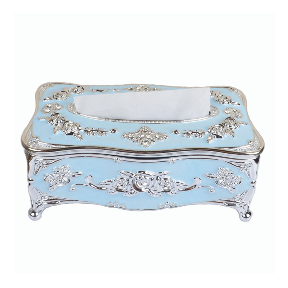 

Living Room Holder Storage Hotel Napkin Case Desktop Organizer Tissue Box Plating European Style Home Decor Office