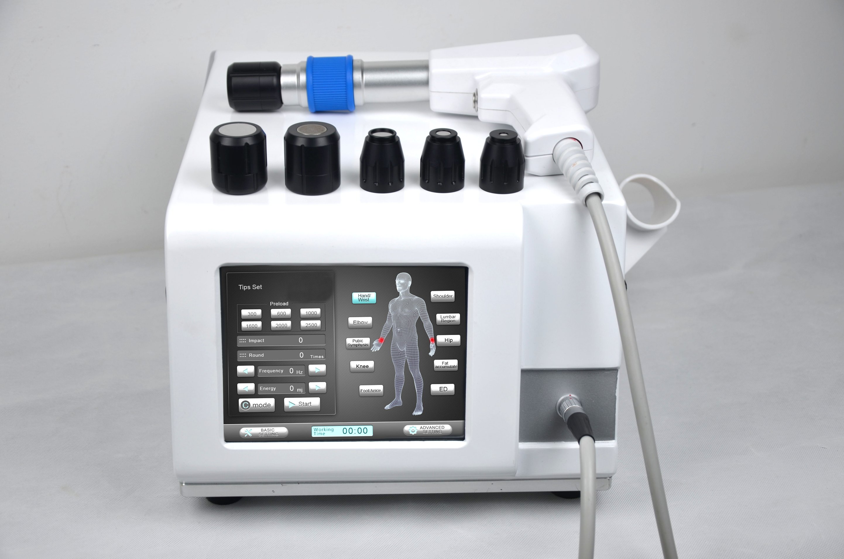 

Physical Therapy Pneumatic Shockwave Back Pain Relieve Shock wave tendon pain shock wave hight energy max to 6 Bar