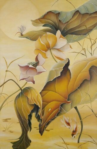 

ASHLEY COLL - AUTUMN LOTUS Home Decor Handpainted &HD Print Oil Painting On Canvas Wall Art Canvas Pictures 191102