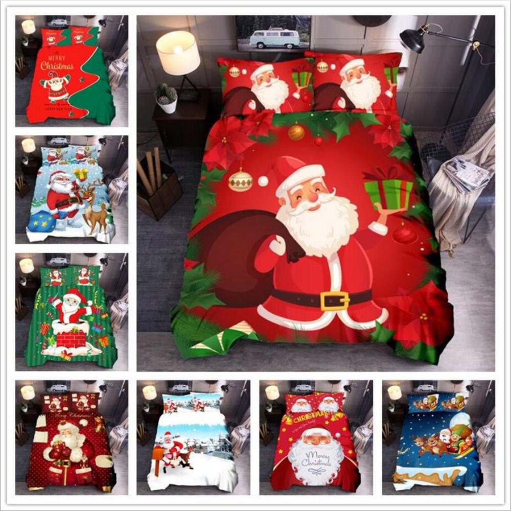 

Duvet Cover 3D Christmas Santa gift Stars in the night sky Bedding Sets King Queen full  Size 2/3pcs PillowCase, Silver