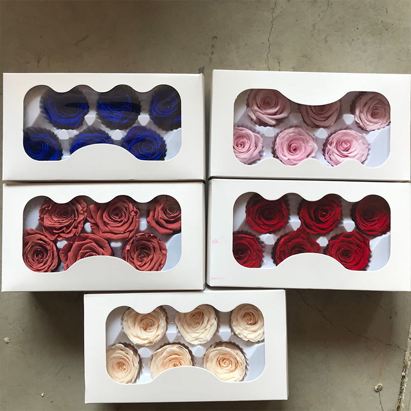 

Preserved Rose Flower 6pcs/box Immortal Rose Flower 5-6CM Level B Mothers Day DIY Gift Eternal Valentine Wedding Material
