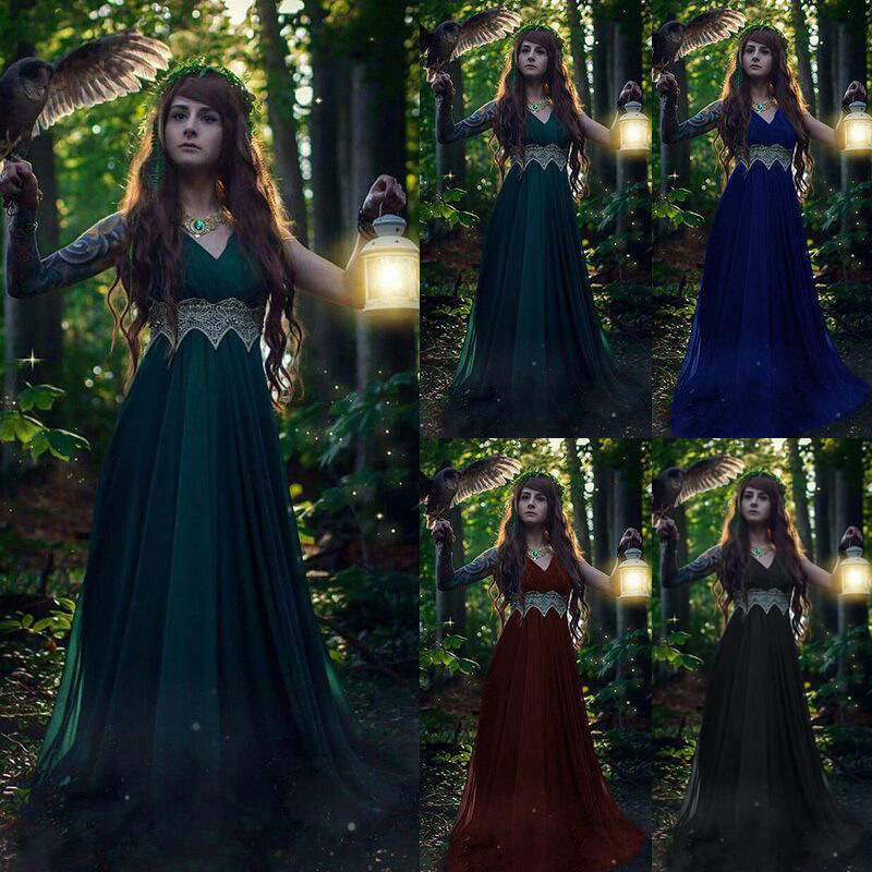 

Solid Color Split Joint V Neck Long Chiffon Evening Dresses Sleeveless Lace Waist Women Formal Party Dress, Black
