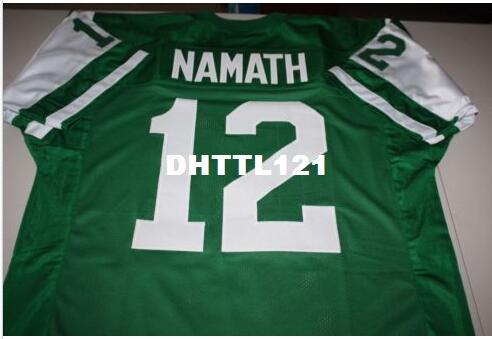 

Men JOE NAMATH #12 QB SEWN STITCHED HOME RETRO JERSEY Full embroidery Jersey Size S-4XL or custom any name or number jersey, White