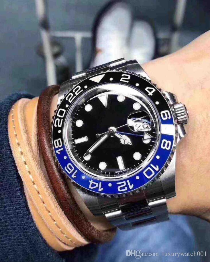 

2019 Fashion New Style Ceramic Bezel Mens Mechanical Automatic Movement Watch 40mm Stainless Steel Sports Self-wind Watches Wristwatches