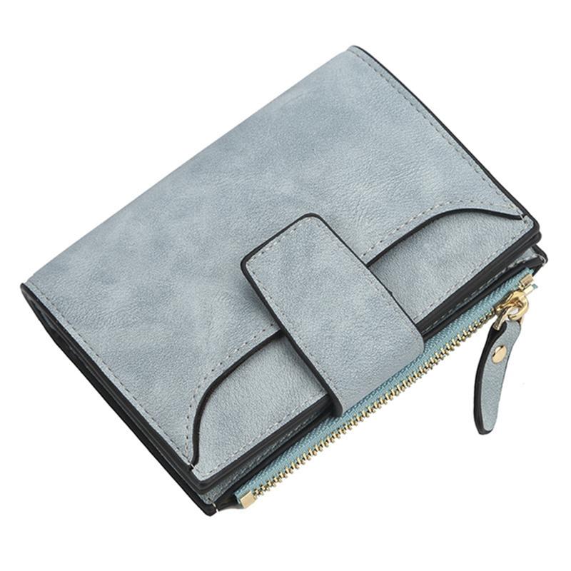 

New Fashion Women Lady Mini Card Holder Phone Bag Case Purse Bag Clutch Leather Wallets, Sky blue