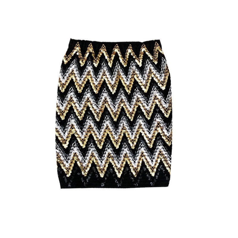 

Spring And Summer Women Sequin Stripted Hip Slim Elastic Pencil Skirts Female Fashion Sexy Harajuku Skirts, Photo color