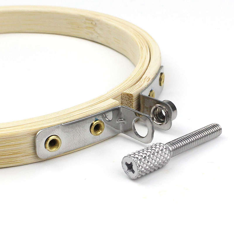 

10Pieces Round Wooden Embroidery Hoops Set-5Pcs 4 Inch and 5Pcs 6 Inch Adjustable Bamboo Circle Cross Stitch Hoop Ring with 10 P