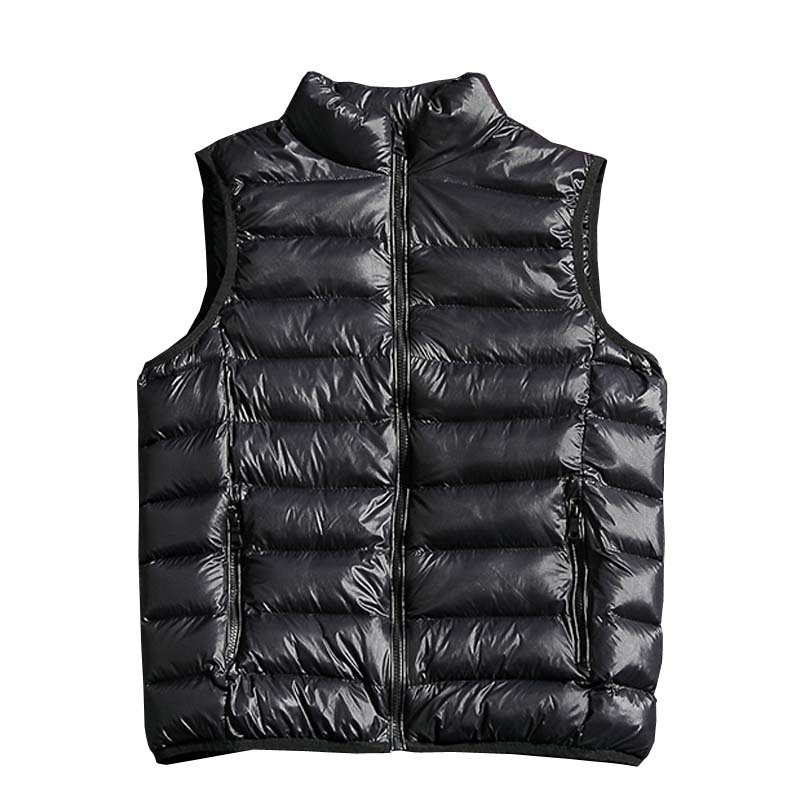 

2020 New Fashion Solid Color Men Sleeveless Jacket Casual Winter Vest Male Slim Vest Mens Windproof Warm Waistcoat 4XL 5XL, Black