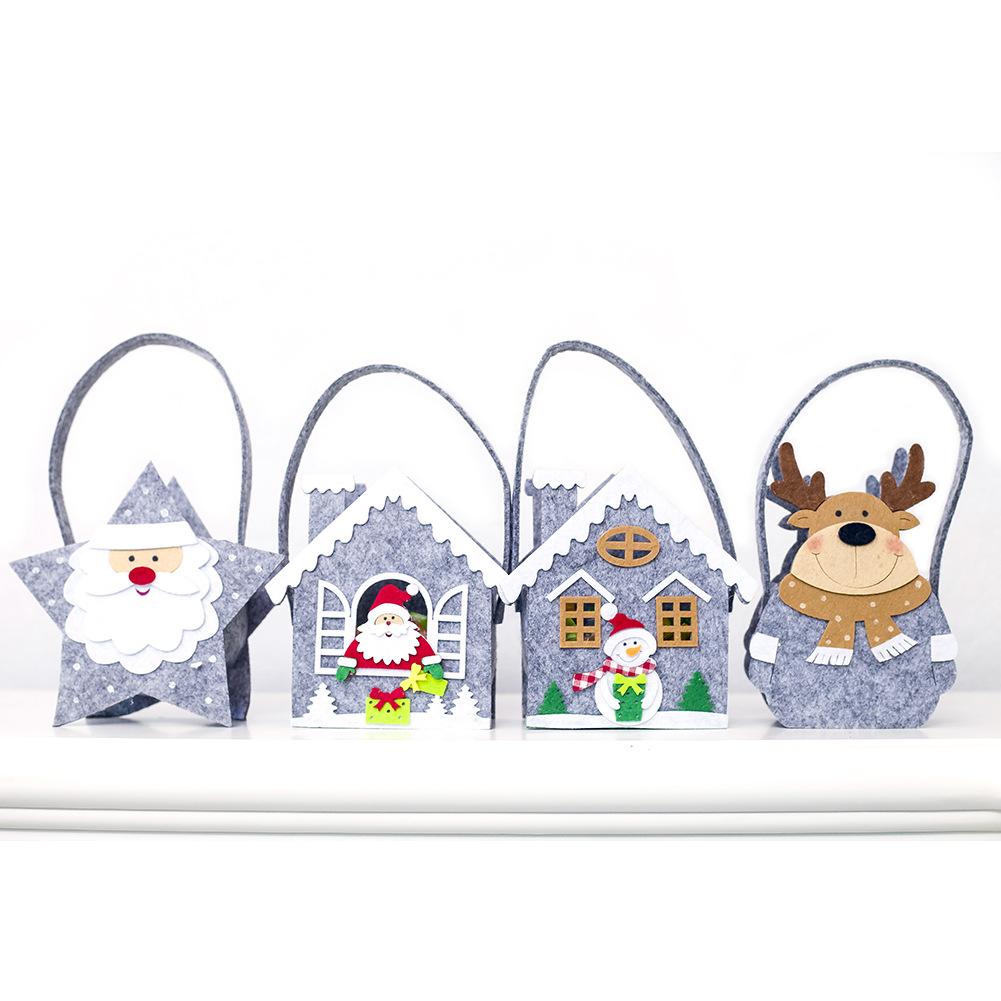 

Christmas Gift Tote Bags DIY Party Favor Non-woven Mini Treat Bags With Handle For Kids Adults Shopping