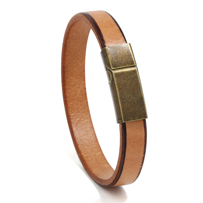 

Bangle Jessingshow Men Punk Style Genuine Leather With Magnetic Clasp Wrap For Women Jewelry