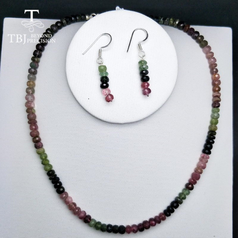 

Lockets TBJ ,100% Natural Fancy Color Tourmaline Gemstone Neacklace With 925 Silver Clasp, Big Size Necklace Box