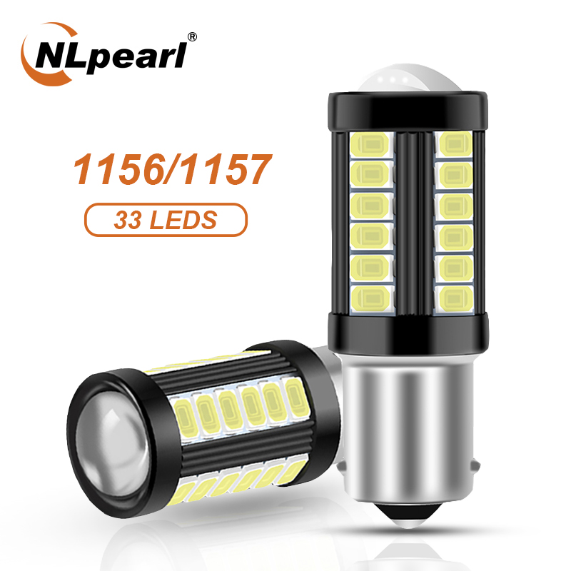 

NLpearl 2x Signal Lamp 1156 BA15S P21W PY21W Car Turn Signal Lights 12-24V 33SMD 5730 1157 BAY15D LED P21/5W Brake Reverse Lamp, As pic