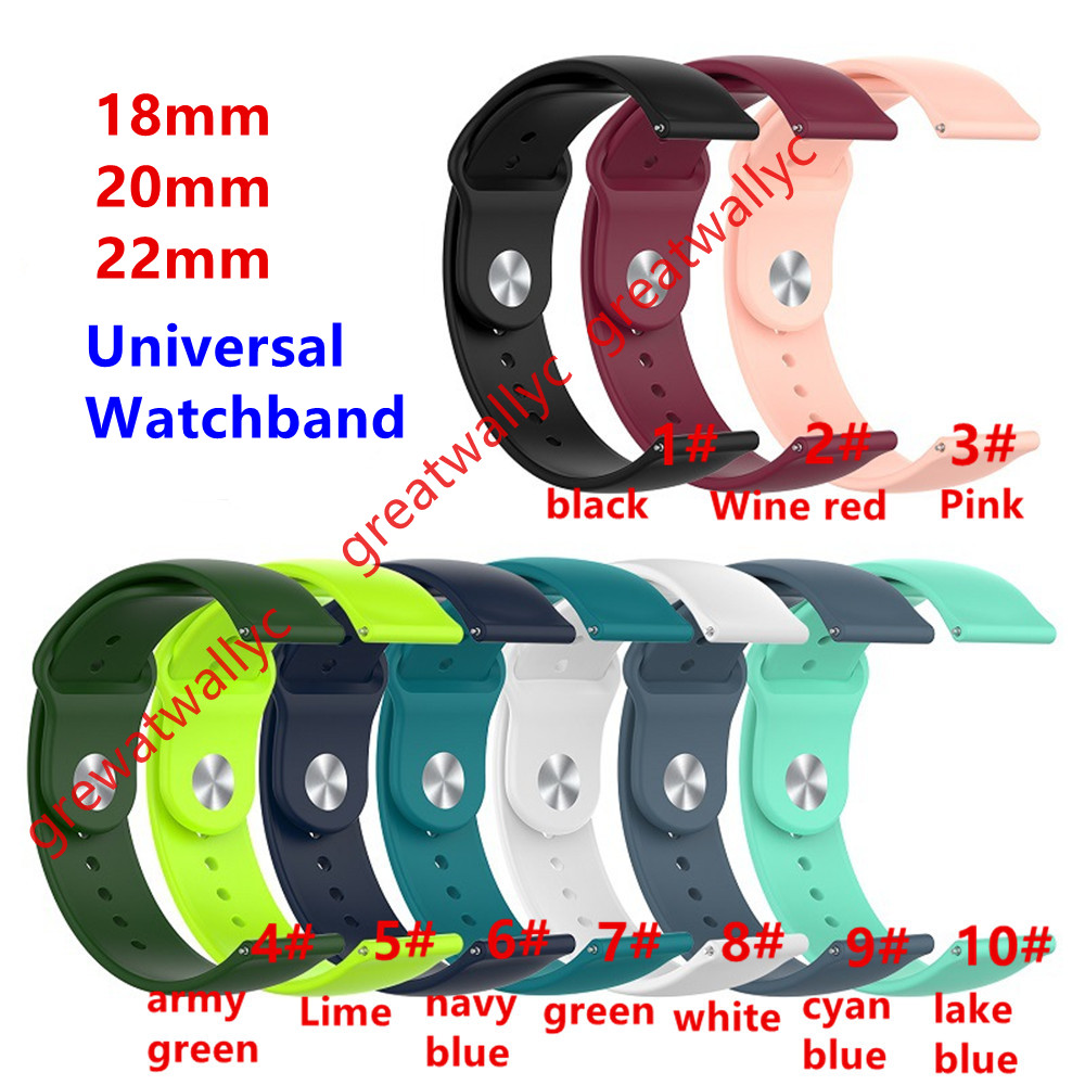 

18mm 22mm 20mm Silicone Strap For Samsung Galaxy 46mm Active 2 S3 for Amazfit GTR Huawei GT Garmin Vivoactive 3 Bands Xiaomi Watch
