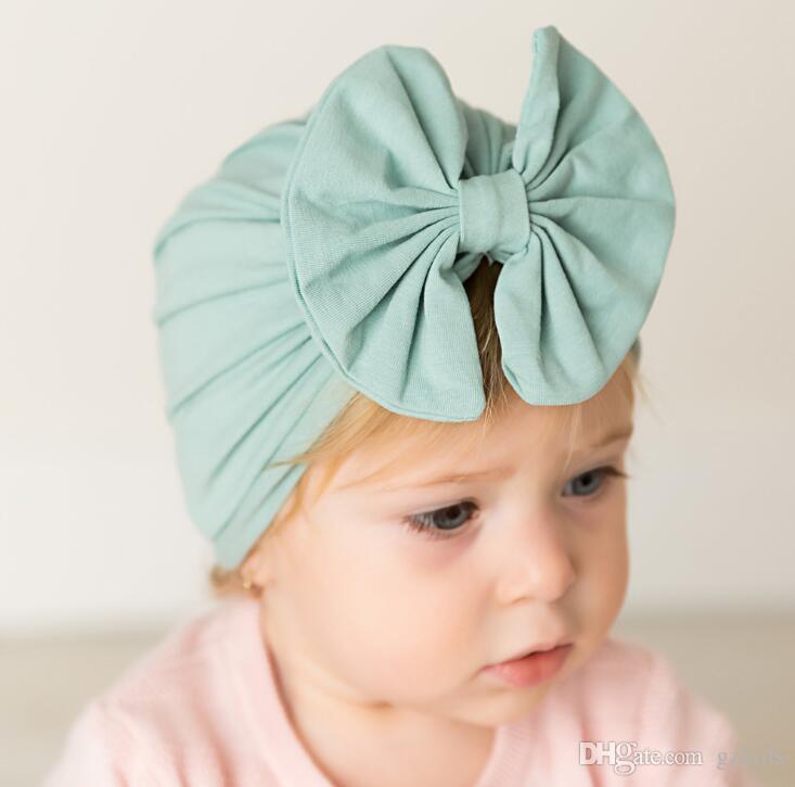 

Baby Boy Girl Cotton Bow Hat Multi-color Thermal Hat Newborn Toddler Kids Turban Beanie Cap Headwear, As pic